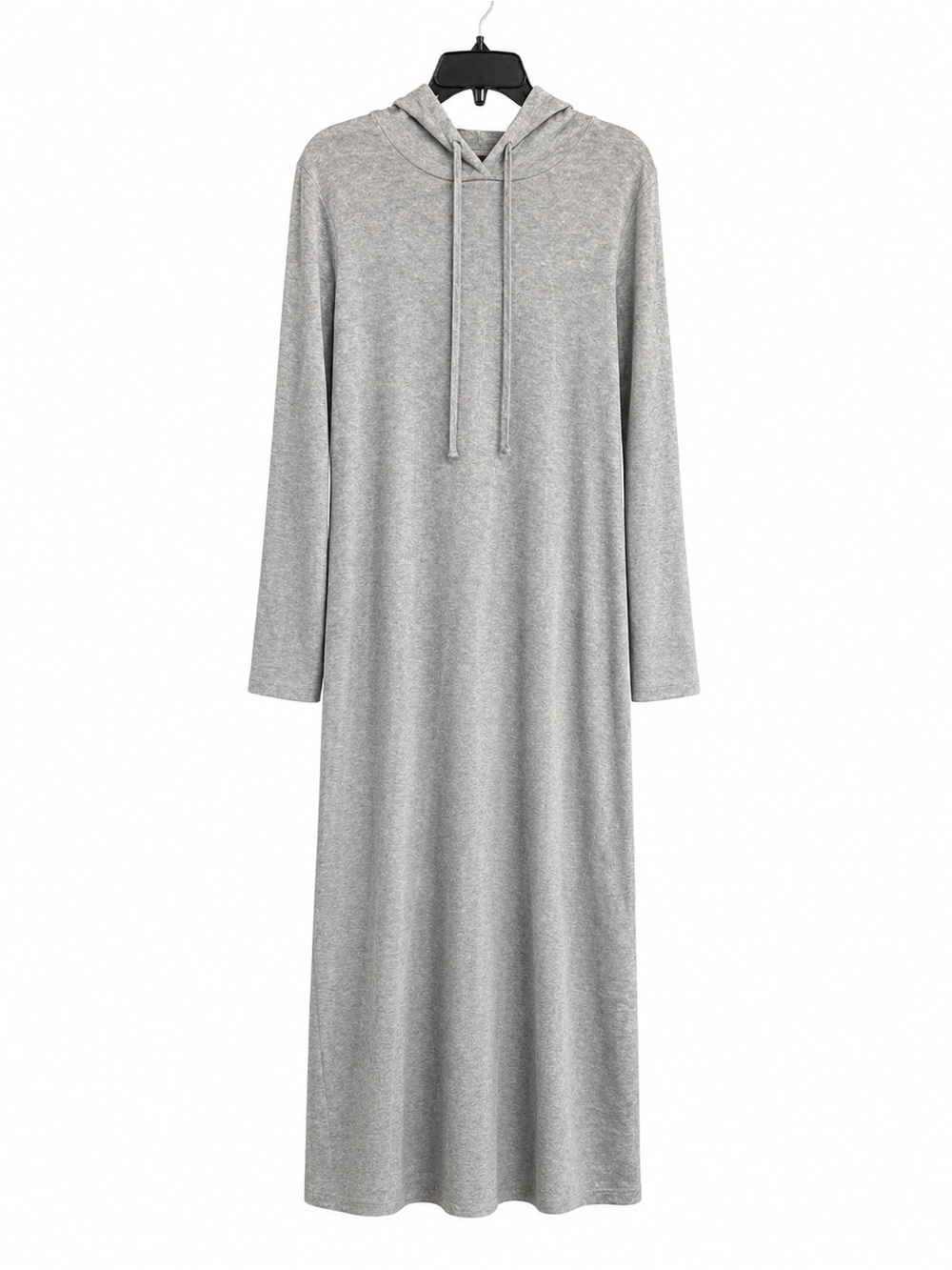 Grey Hoodie Maxi Dress - Shein - Cotton - Poly Blend - Athleisure